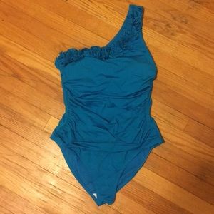 Kenneth Cole large teal swimsuit